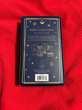 Tarot Card Deck in Navy Blue with Gold Details